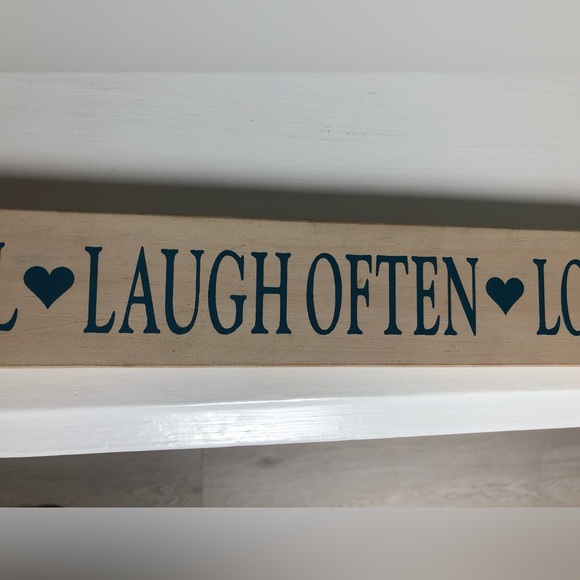 LIVE WELL 💙 LOVE MUCH 21” Block Wood Sign - Picture 4 of 9